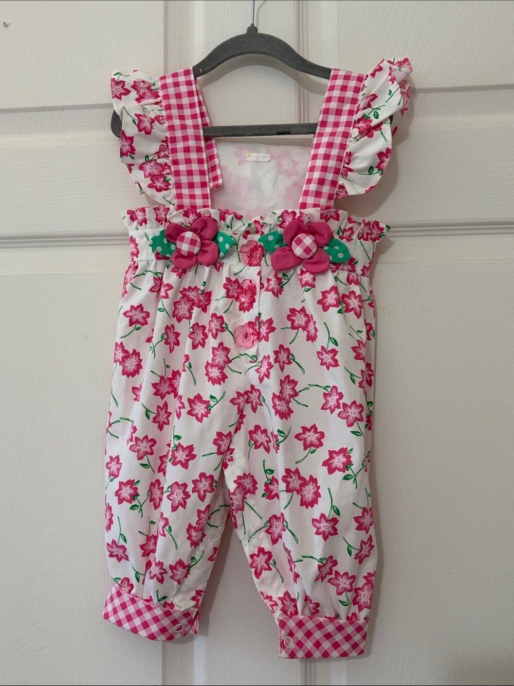 Vintage Pink Floral Romper